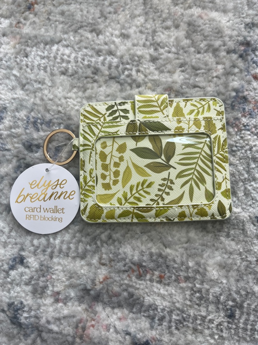 Elyse Breanne Green Leaf Card Wallet with RFID Blocking Technology